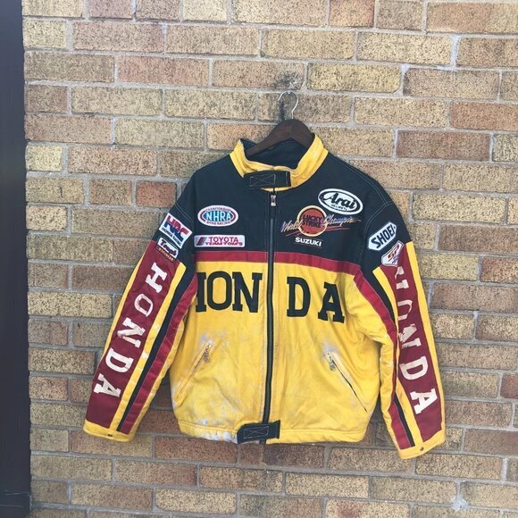 Vintage 1974 Honda Racing Jacket LEATHER RACING JACKET - Picture 5 of 16